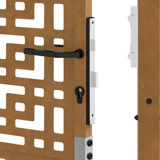 Vidaxl Garden Gate 105x130 Cm Cross Design Weathered Steel Brown
