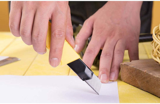 Deli Folding Knife Security with Blade Width 18mm Yellow