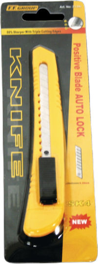 FFG Faltschneider Teppich mit Kunststoff Körper und Klingenbreite 9mm Yellow