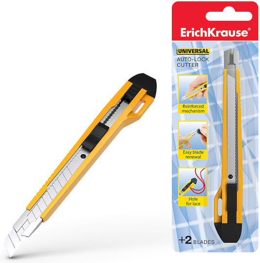 ErichKrause Folding Knife Security with Blade Width 9mm Yellow