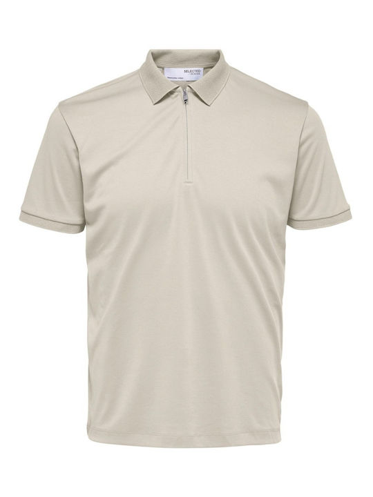 Herrenbluse Kurzarm Oatmeal Beige