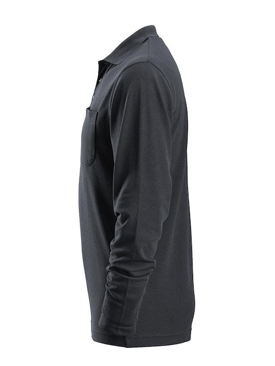 Polo 2608 Pique Μακρυμάνικο Τσέπη Snickers Steel Grey 5800