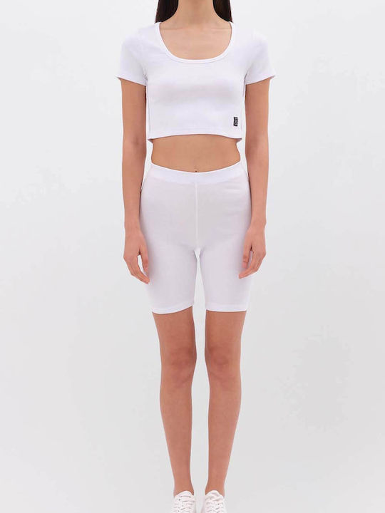 Damen Crop T-Shirt White