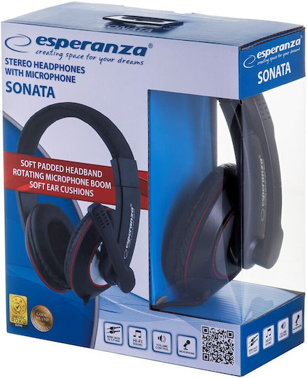 Esperanza Sonata Over Ear Gaming Headset με σύνδεση 2x3.5mm