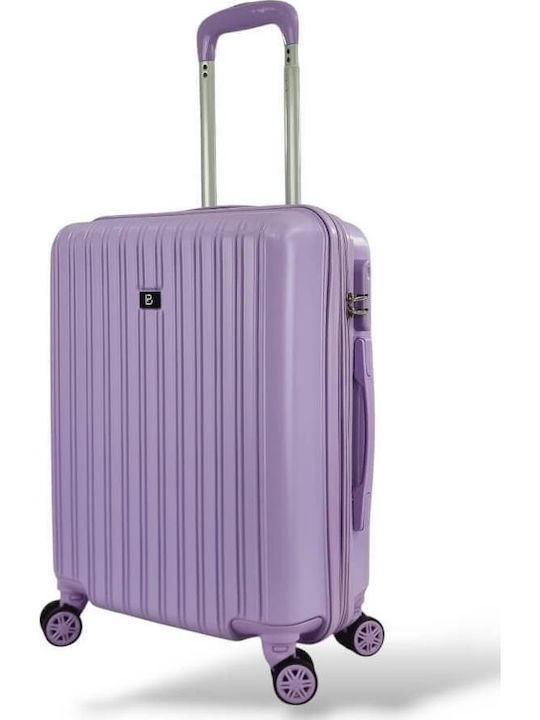 Playful Bags Cabin Travel Suitcase Hard Purple with 4 Wheels Height 55cm