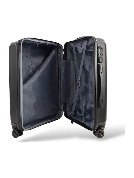 Playful Bags Cabin Travel Suitcase Hard Black with 4 Wheels Height 55cm