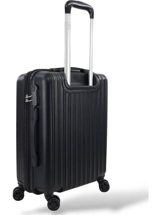 Playful Bags Cabin Travel Suitcase Hard Black with 4 Wheels Height 55cm