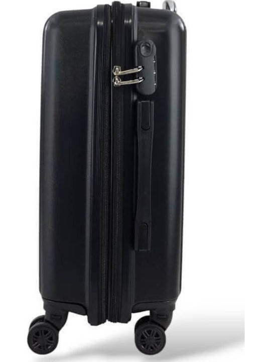 Playful Bags Cabin Travel Suitcase Hard Black with 4 Wheels Height 55cm