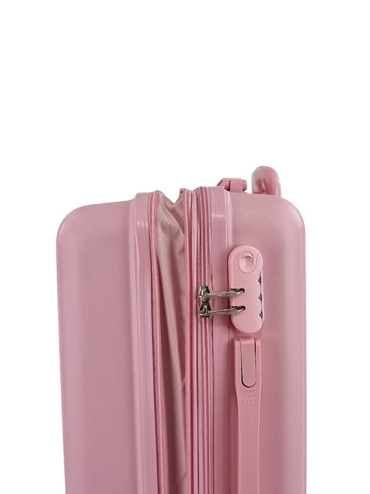 Playful Bags Βαλίτσα Ταξιδίου Καμπίνας Σκληρή Ροζ με 4 Ρόδες Ύψους 55εκ.