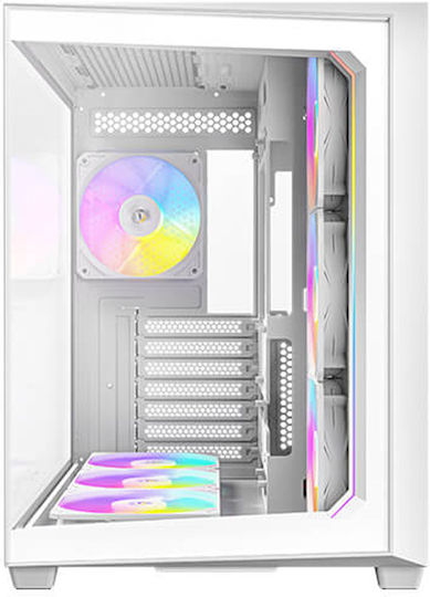 Antec C5 Gaming Midi Tower Κουτί Υπολογιστή με Πλαϊνό Παράθυρο και RGB Φωτισμό Λευκό