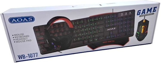 WB1077 Gaming Keyboard Set with RGB Lighting & Mouse English US