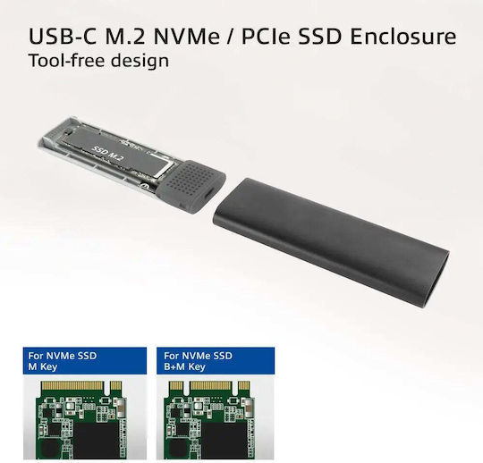 Act Твърд диск кутия M.2 PCI Express NVMe с връзка Type-C в Черен цвят