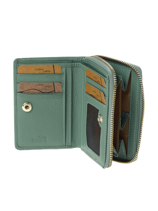 Small Leather Women's Wallet Classic with RFID Mint