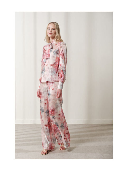 Avril Women's Fabric Trousers Pink