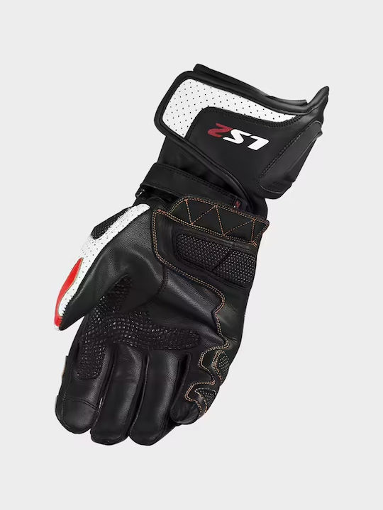 LS2 Swift Men's Motorcycle Gloves Leather Black/Red