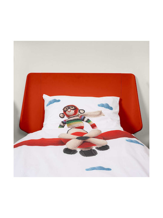 Snurk Set Kids Duvet Cover Single with Pillowcase White 160x220cm