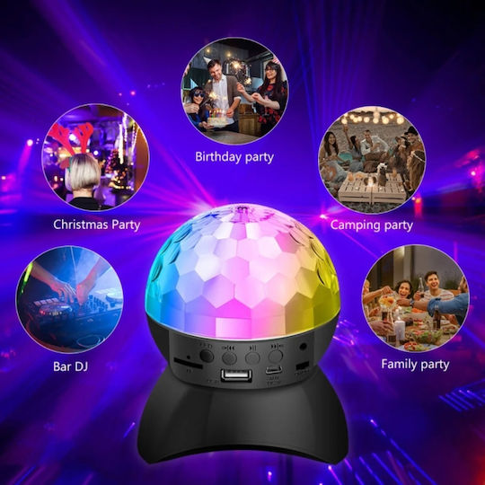 Globe Disco Crystal Magic Ball Rgb Led Bluetooth Speaker Music Rotating Light Effects