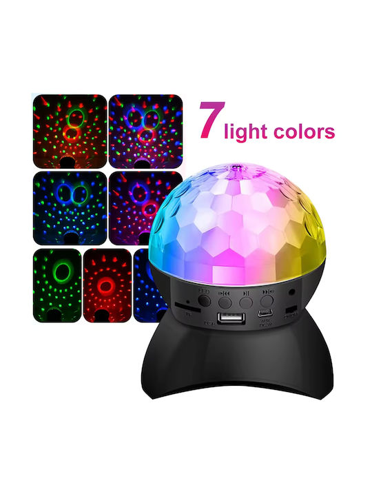 Globe Disco Crystal Magic Ball Rgb Led Bluetooth Speaker Music Rotating Light Effects