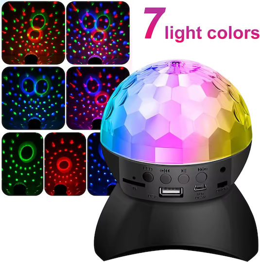 Globe Disco Crystal Magic Ball Rgb Led Bluetooth Speaker Music Rotating Light Effects
