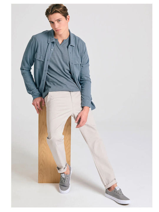 Men's Chino Elastic Regular Fit Mist Grey FBM011-001-02-Mist-Grey
