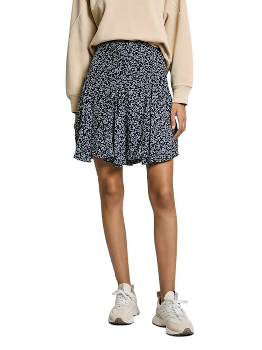 Mini Skirt White Blue