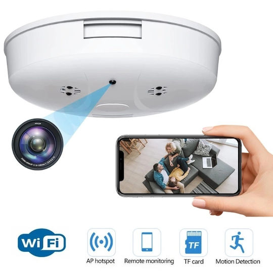 Шпионска камера димен детектор Iuni D101 16 Gb Wi-fi изглед 4k детекция на движение