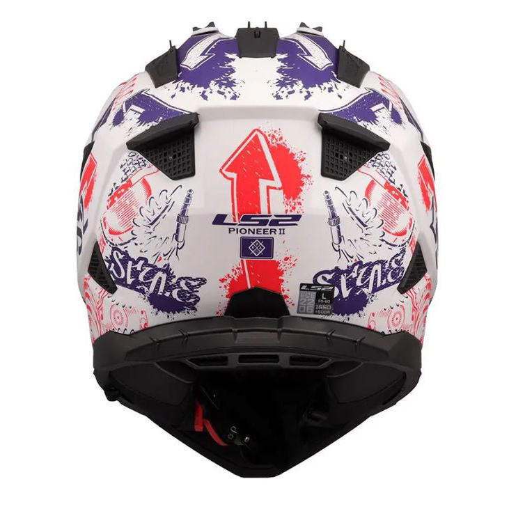 LS2 Pioneer II MX702 Fantasy Adventure Matt White Red Blue Cască