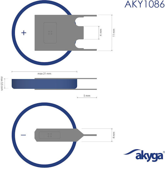 Akyga Batterie Lithium für Uhren CR2032 1Stück