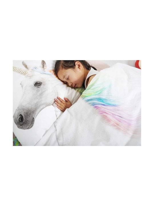 Snurk Set Kids Duvet Cover Single with Pillowcase White 140x200cm