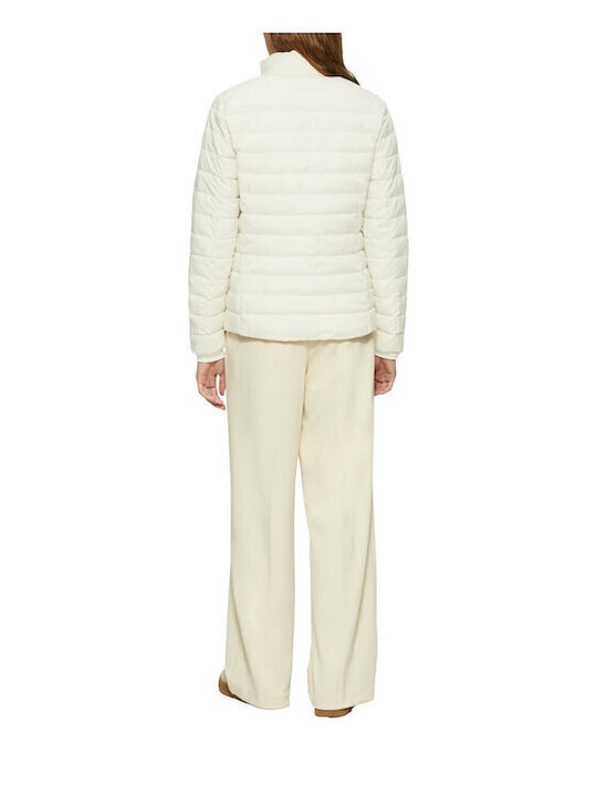 Short Women's Jacket for Winter Ecru