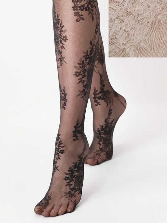 Ciorapi dama 30 Den cu Stitch Beige