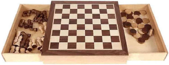 Platinum Games Platinum Games Chess /Draughts Wood 32x32cm