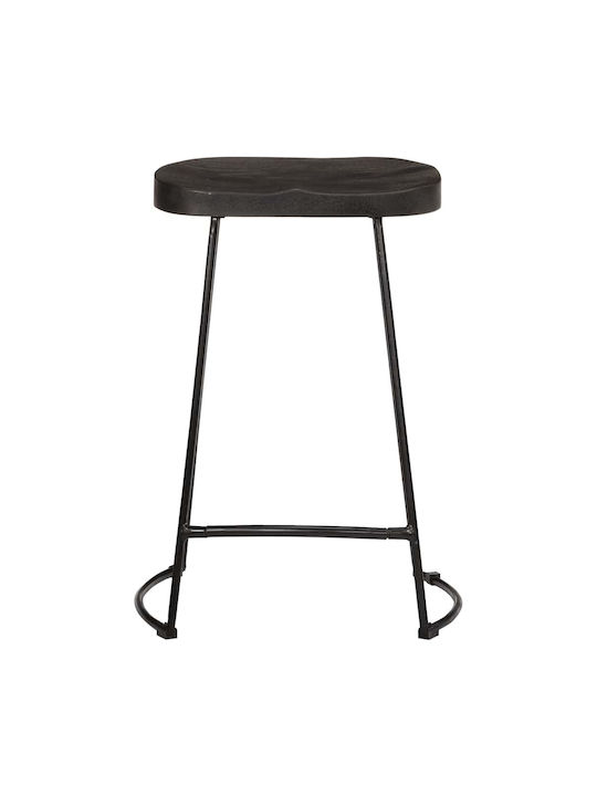 Stool Bar Wooden Black 2pcs 45x40x62cm