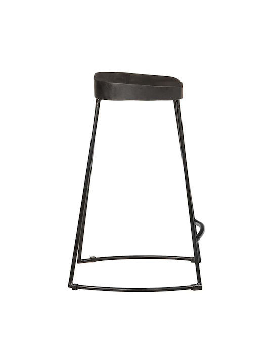 Stool Bar Wooden Black 2pcs 45x40x62cm