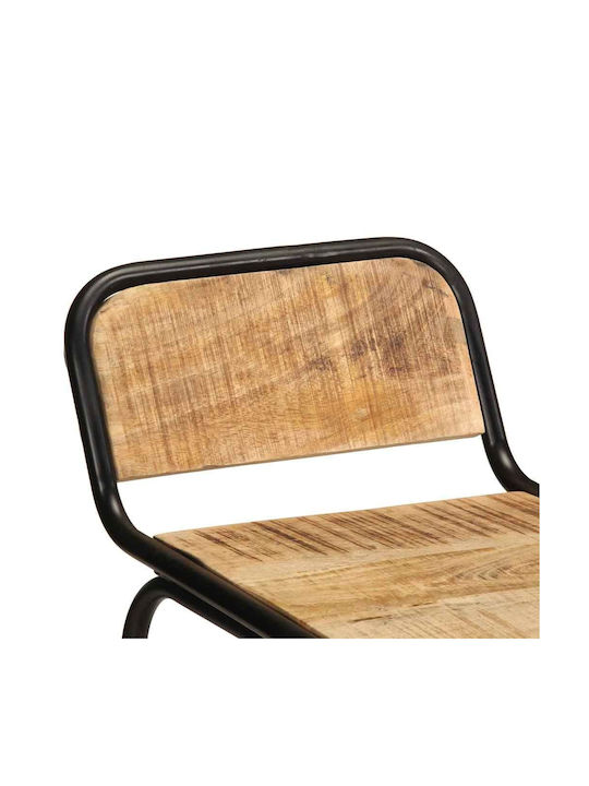 Табуретка Бар с гръбнак Дърво Кафяв 2бр 46x35.5x70бр