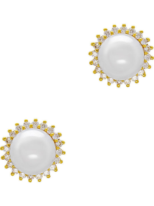 Kiriakos Gofas Set with Necklace , Earrings & Ring from Gold 18K with Stones and Pearls