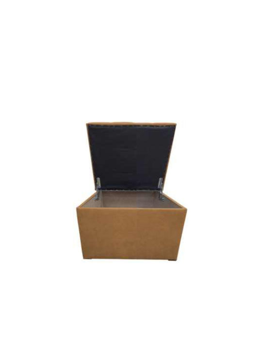 Julia Mango Fabric Bench Stool with Storage Space 50x50x46cm