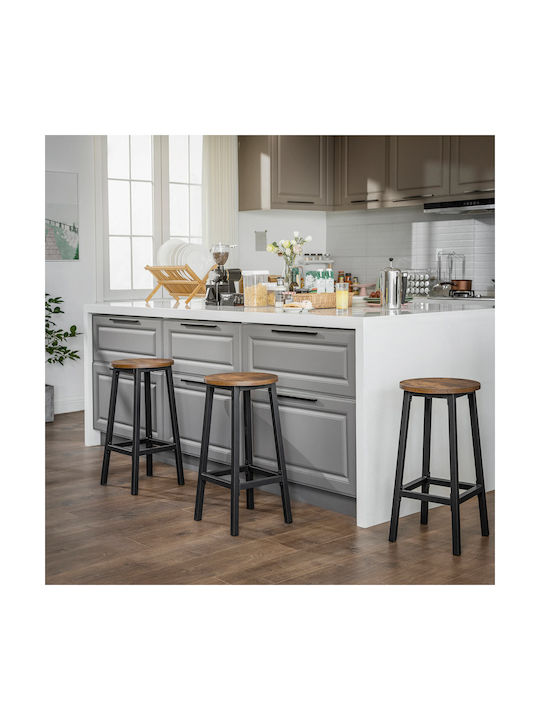 Scaune Bar Metal Brown With Black 2buc 32x32x65buc