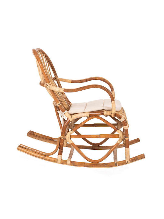 Κουνιστή Καρέκλα Rattan Santa Καφέ με Μαξιλάρι 103x60x91εκ.