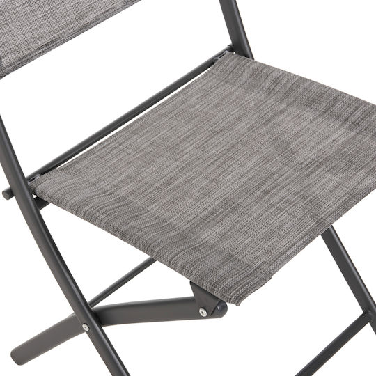 Outdoor Chair Metallic Mag Grey 4pcs 45x51x81cm