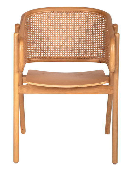 Καρέκλα Εξωτερικού Χώρου Rattan Kenlee Φυσικό 57.5x55x81εκ.