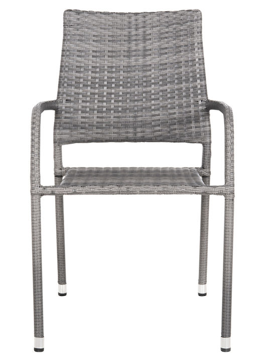 Gartenstühle Außenbereich Rattan Morner Grau 55x58x87cm