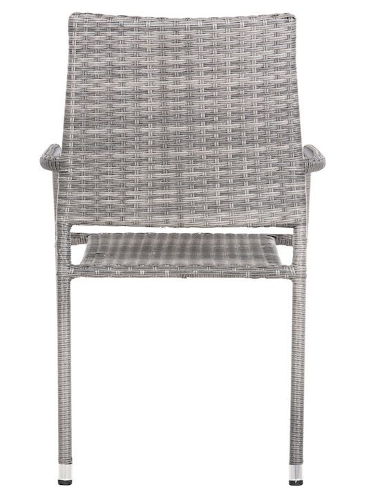 Gartenstühle Außenbereich Rattan Morner Grau 55x58x87cm