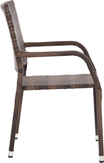 Καρέκλα Εξωτερικού Χώρου Rattan Morner Καφέ 55x58x87εκ.