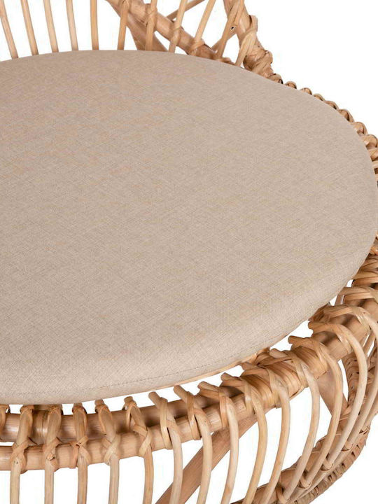 Πολυθρόνα Εξωτερικού Χώρου Rattan Entropy Φυσικό με Μαξιλάρι 80x97x85εκ.