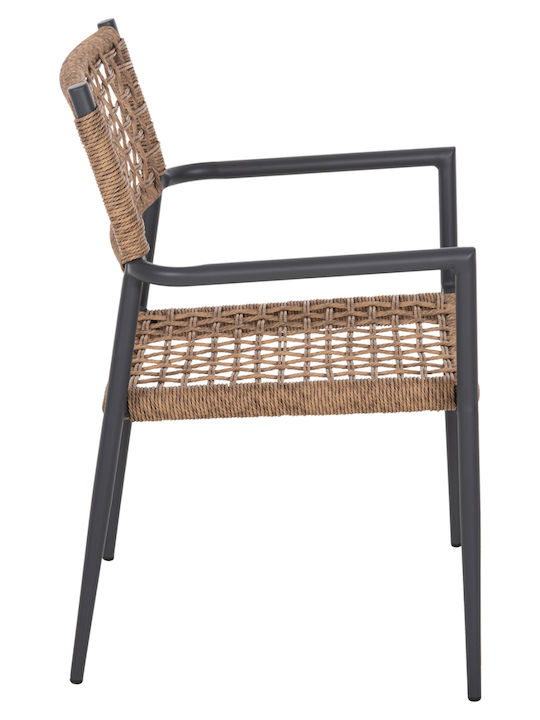 Gartenstühle Aluminium Trilan Anthrazit 57x59x85cm