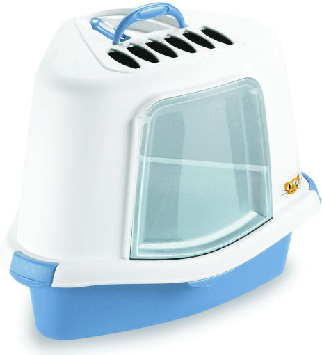 Stefanplast Sprint Corner Plus Cat Toilet Closed for Corner with Filter Gray L40 x W56 x H40cm