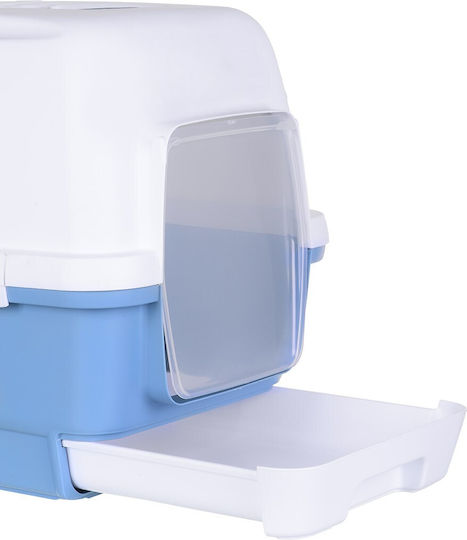Zolux Cat Toilet Closed with Filter and Sieve Blue L58 x W45 x H48cm