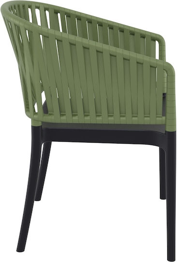Fotoliu Portofino Black, Olive Green