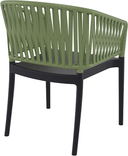 Outdoor Armchair Polypropylene Portofino Black, Olive Green